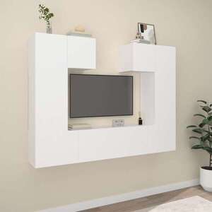 Imagine vidaXL Set dulap TV, 6 piese, alb, lemn prelucrat