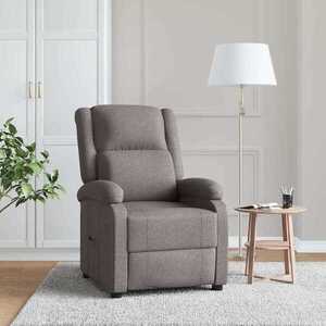 Imagine vidaXL Fotoliu rabatabil, gri taupe, material textil