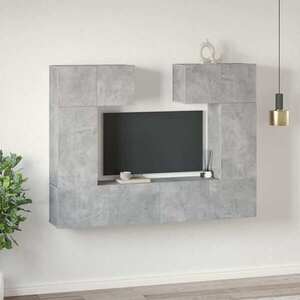 Imagine vidaXL Set de dulapuri TV, 6 piese, gri beton, lemn prelucrat