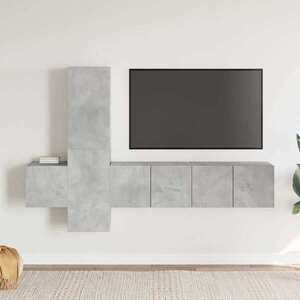 Imagine vidaXL Set de dulapuri TV, 5 piese, gri beton, lemn prelucrat