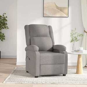 Imagine vidaXL Fotoliu rabatabil electric, gri taupe, material textil