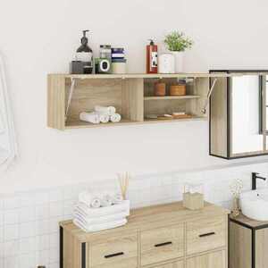Imagine vidaXL Dulap perete baie, stejar sonoma, 100x25x30 cm, lemn prelucrat