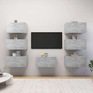 Imagine vidaXL Dulapuri TV, 7 buc, gri beton, 30, 5x30x60 cm, lemn prelucrat