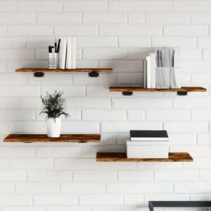 Imagine vidaXL Rafturi perete 4 buc. stejar fumuriu 60x30x1, 5 cm lemn compozit