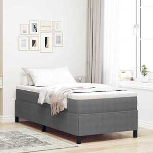 Imagine vidaXL Pat cu arcuri Gri deschis 90 x 190 cm Țesătură din corduroy