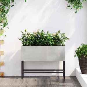 Imagine vidaXL Ghiveci ridicat pentru grădină Argintiu 60 x 26 x 45 cm