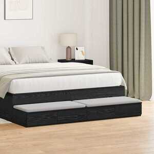 Imagine vidaXL Sertare pentru pat Stejar Negru 160 x 36, 5 x 16, 5 cm