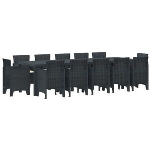 Imagine vidaXL Set de masă pentru grădină 13 buc. Antracit Polyrattan
