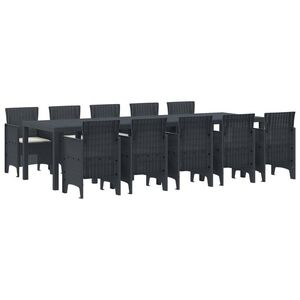 Imagine vidaXL Set de masă pentru grădină 11 buc. Antracit și crem