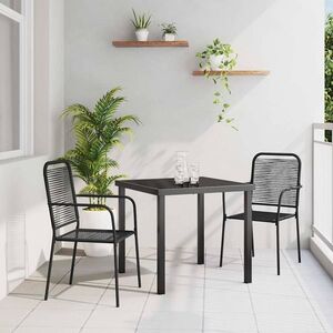 Imagine vidaXL Set de masă pentru grădină 3 buc. Negru