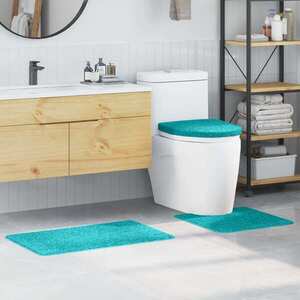 Imagine vidaXL Set de mochete anti-derapante pentru baie 3 buc. Turcoaz PP