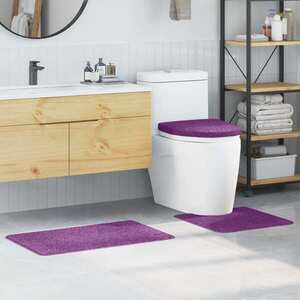 Imagine vidaXL Set de mochete anti-derapante pentru baie 3 buc. Violet PP