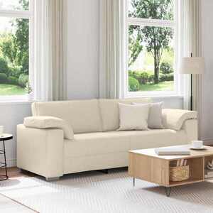 Imagine vidaXL Sofa cu 3 locuri Bej 220 cm Material textil din in