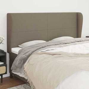 Imagine vidaXL Tăblie de pat cu aripioare gri taupe 183x23x118/128 cm textil