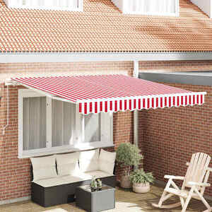 Imagine vidaXL Copertină retractabilă Roșu și Alb 300 x 250 cm