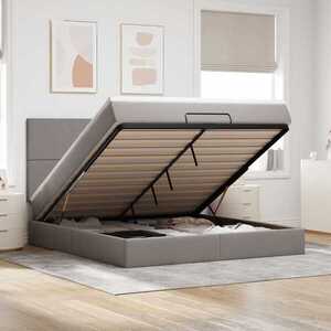 Imagine vidaXL Cadru de pat otoman cu saltea Taupe 180x200cm Material