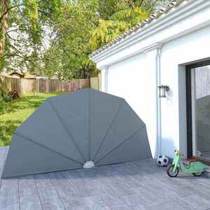 Imagine vidaXL Copertină laterală pliabilă de terasă, gri, 200 cm