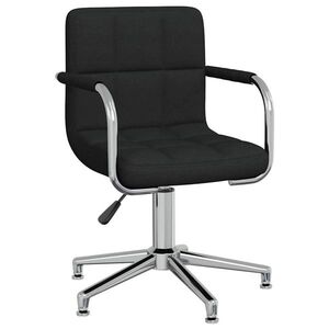 Imagine vidaXL Scaun de bucătărie pivotant, negru, material textil