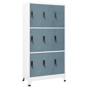 Imagine vidaXL Dulap tip vestiar, gri deschis și gri închis, 90x45x180cm, oțel