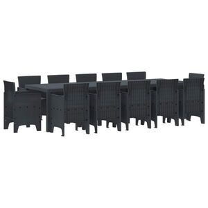 Imagine vidaXL Set de masă pentru grădină 13 buc. Antracit Plastic