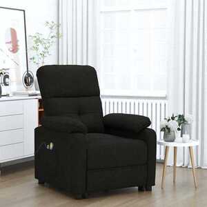 Imagine vidaXL Fotoliu de masaj electric rabatabil, negru, textil