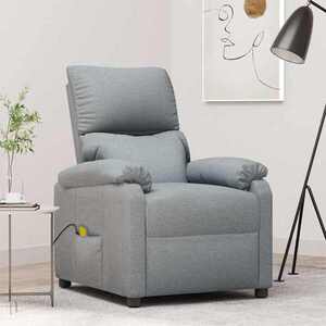 Imagine vidaXL Fotoliu de masaj, gri deschis, material textil