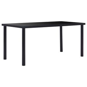 Imagine vidaXL Masă de bucătărie, negru, 160 x 80 x 75 cm, sticlă securizată
