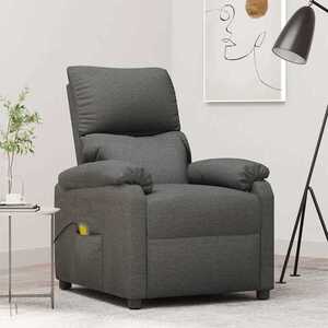 Imagine vidaXL Fotoliu de masaj, gri închis, material textil