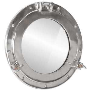 Imagine vidaXL Oglindă hublou de perete Ø38cm aluminiu și sticlă