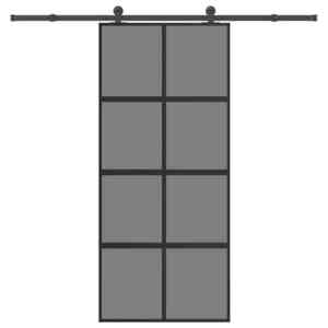 Imagine vidaXL Ușă glisantă cu set de feronerie sticlă temperată și aluminiu