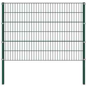 Imagine vidaXL Panou de gard cu stâlpi din fier, verde, 176, 5x120 cm