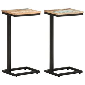 Imagine vidaXL Mese laterale, 2 buc., 31, 5x24, 5x64, 5 cm, lemn masiv reciclat