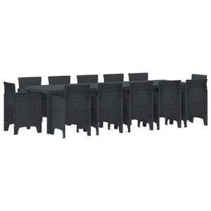 Imagine vidaXL Set de masă pentru grădină 13 buc. Antracit Plastic