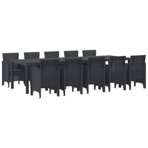 Imagine vidaXL Set de masă pentru grădină 11 buc. Antracit Plastic