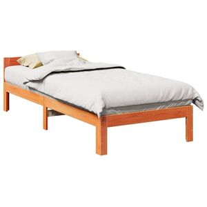 Imagine vidaXL Cadru de pat fără saltea maro ceruit 80x200 cm lemn masiv pin