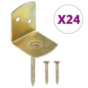 Imagine vidaXL Suporturi panou gard, formă L, 24 buc, metal galvanizat