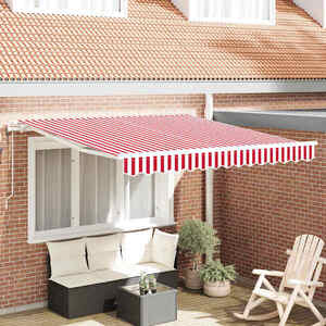 Imagine vidaXL Copertină retractabilă Roșu și Alb 300 x 250 cm