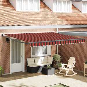 Imagine vidaXL Copertină retractabilă portocaliu și maro 350 x 250 cm