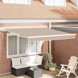 Imagine vidaXL Copertină retractabilă Bej 350 x 250 cm Țesătură și Aluminiu