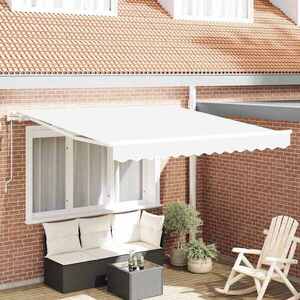 Imagine vidaXL Copertină retractabilă Alb 350 x 250 cm Țesătură și Aluminiu
