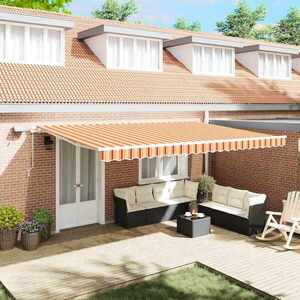 Imagine vidaXL Copertină retractabilă Galben și portocalie 500 × 300 cm