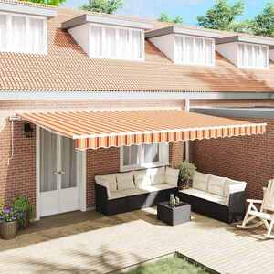 Imagine vidaXL Copertină retractabilă Galben și portocalie 500 × 300 cm