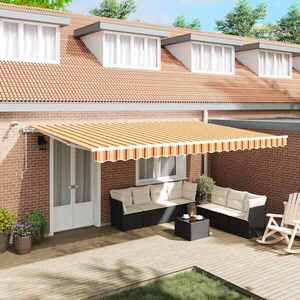Imagine vidaXL Copertină retractabilă Galben și portocalie 500 × 300 cm