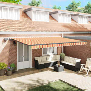 Imagine vidaXL Copertină retractabilă Galben și portocalie 500 × 300 cm