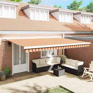 Imagine vidaXL Copertină retractabilă Galben și portocalie 500 × 300 cm