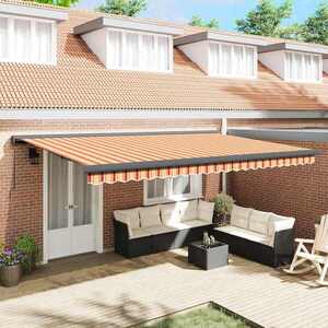 Imagine vidaXL Copertină retractabilă Galben și portocalie 500 × 300 cm