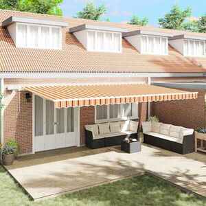 Imagine vidaXL Copertină retractabilă Galben și portocalie 600 × 300 cm