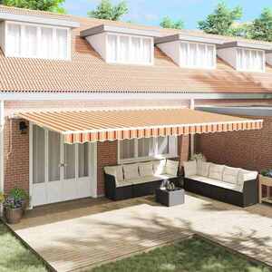 Imagine vidaXL Copertină retractabilă Galben și portocalie 600 × 300 cm