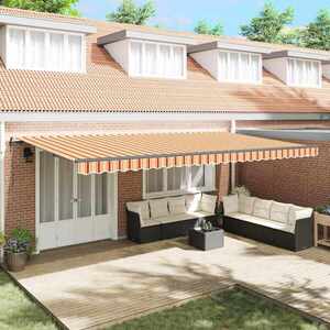 Imagine vidaXL Copertină retractabilă Galben și portocalie 600 × 350 cm