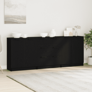 Imagine vidaXL Bufet 3 buc. Stejar Negru 180 x 30 x 70 cm Lemn prelucrat